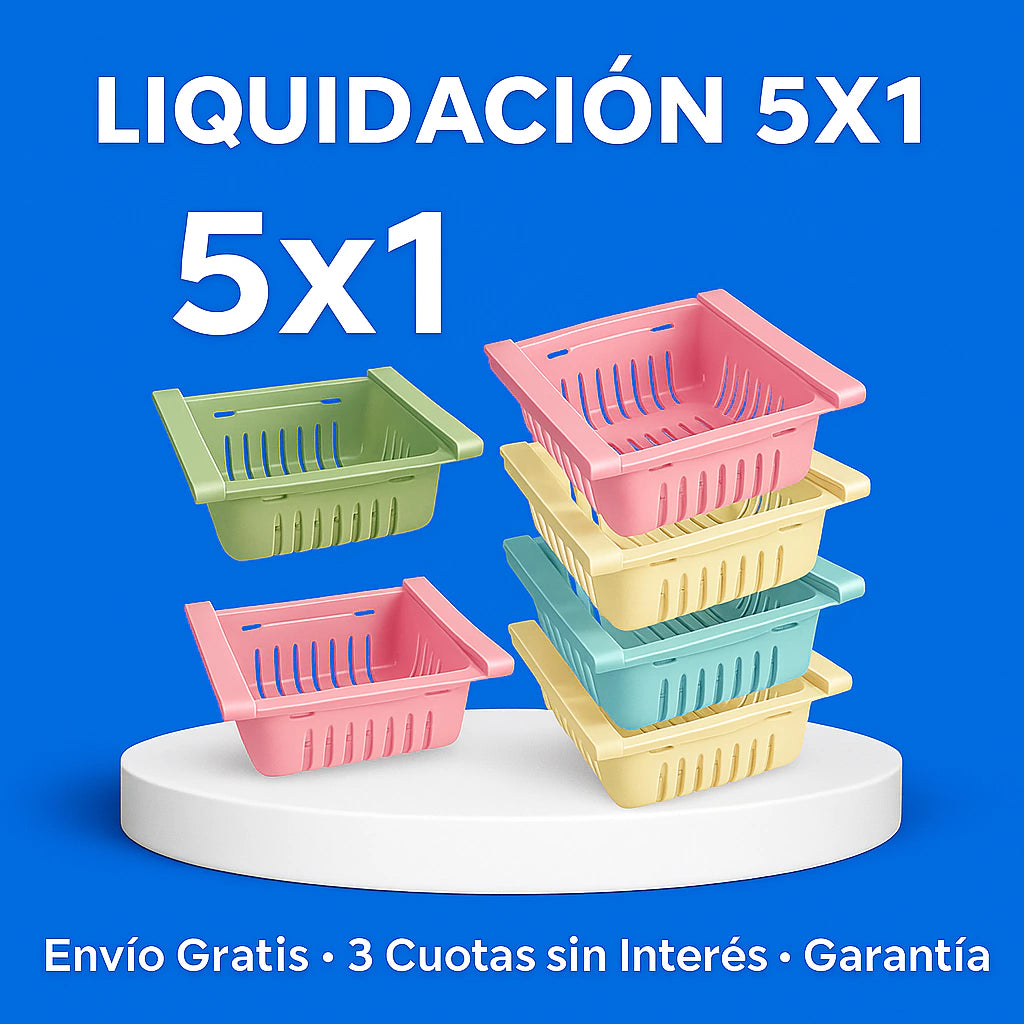¡LIQUIDACIÓN 5X1! Canasto Organizador Extensible Heladera Euforia ®