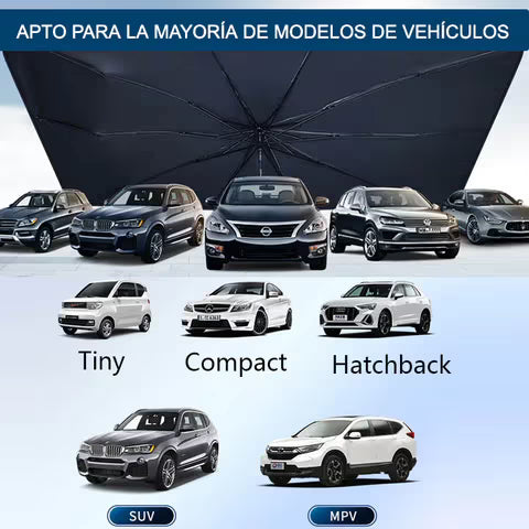 Parasol para coche con diseño de paraguas